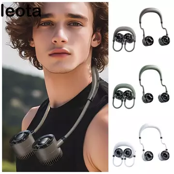 Quạt treo cổ LEOTA, 360° Có thể uốn cong 4 tốc độ Quạt di động có thể gập lại có thể điều chỉnh, Máy điều hòa cá nhân Thoải mái Đa chức năng Gió mạnh có thể đeo được Quạt đeo cổ đi bộ đường dài