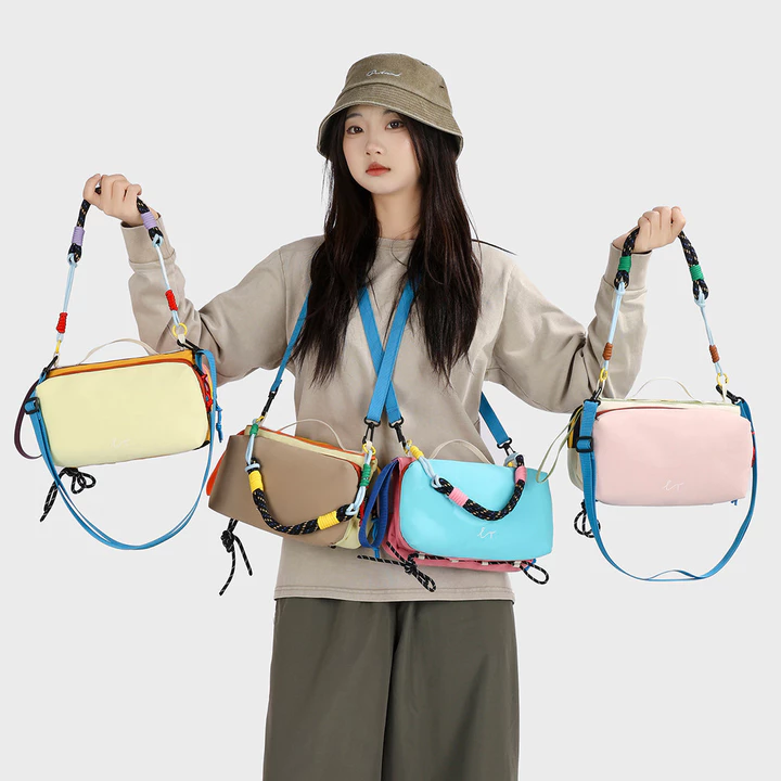 [ANCO] Túi xách nữ xuyên biên giới mùa hè 2026 Túi đeo vai Nylon Nữ phiên bản Hàn Quốc dễ thương Phù hợp với phong cách Dopamine Túi vuông nhỏ Túi đeo chéo thời – 2
