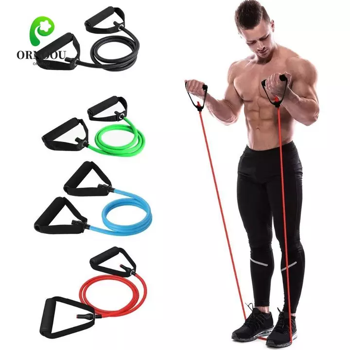 Dây kéo Yoga ORNOOU, Dây kéo kháng lực 5 cấp độ đa chức năng, Dây kháng lực có tay cầm Dây kháng lực đàn hồi đơn sắc Tập thể dục