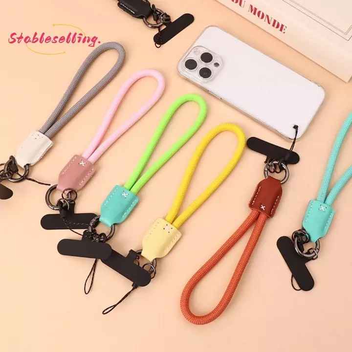 ỔN ĐỊNH Kẹp Điện Thoại Dây Buộc, Dây Đeo Điện Thoại Đầu Da Pu Thời Trang Nữ, Dây Đeo Điện Thoại Cổ Tay Nylon Sang Trọng Dễ Thương Phụ Kiện Điện Thoại
