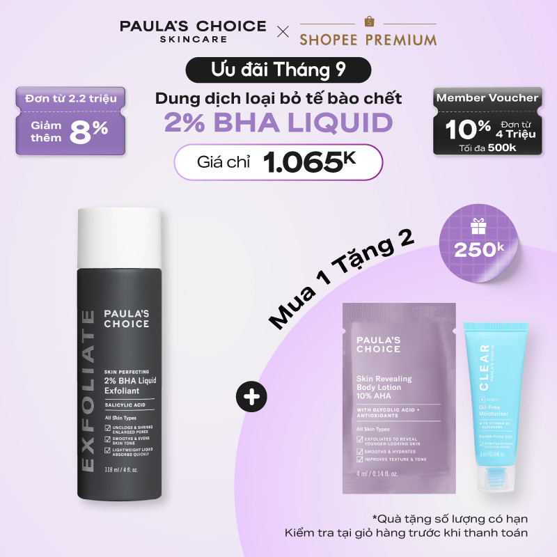 Dung dịch loại bỏ tế bào chết giảm mụn Paula's Choice Skin Perfecting 2% BHA Liquid Exfoliant 2010