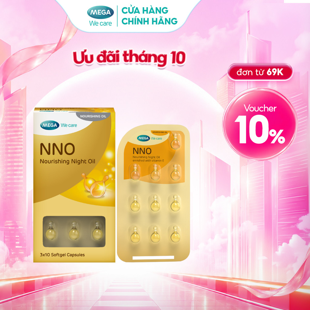 Viên dưỡng da ban đêm, Khóa ẩm, cải thiện da khô sạm, giúp săn chắc và tươi trẻ - NNO NOURISHING NIGHT OIL (Hộp 30 viên)