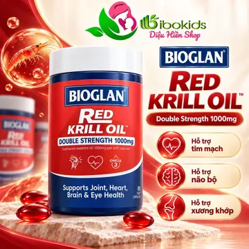 (Bibokids2) (date 2027)Dầu Nhuyễn Thể Bioglan Red Krill Oil hộp 60 viên hàng nội địa Úc
