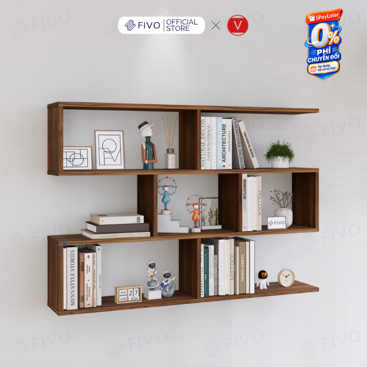 Kệ Sách Treo Tường FIVO FB44 Thiết Kế Âm Tường, Tăng Diện Tích Trưng Bày, Đi Kèm Bộ Phụ Kiện Dễ Dàng Lắp Đặt
