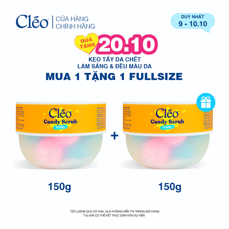 Kẹo Tẩy Tế Bào Chết Candy Fruity Cleo Giảm Thâm Sần, Làm Sáng & Đều Màu Da 150g