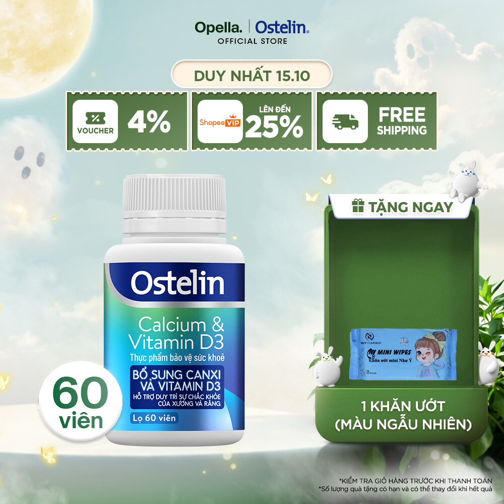 Ostelin Viên Uống Hỗ Trợ Bổ Sung Calcium & Vitamin D3 Duy Trì Chắc Khỏe Xương và Răng 60 viên