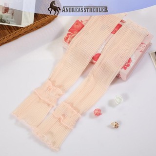 Onetimingfine Chụp Ảnh Bầu Không Khí Lưới Sợi Hoa Bên Ren Băng Tay Hàng Ngày Mặc Quần Áo Trang Trí Cánh Tay Nữ Chống Nắng Uv Mitten VN
