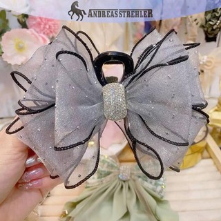 Onetimingfine Phong Cách Hàn Quốc Lưới Nơ Kim Cương Giả Vuốt Tóc Vintage Thanh Lịch Kẹp Tóc Kẹp Tóc Cho Nữ Thời Trang Phụ Kiện Tóc VN