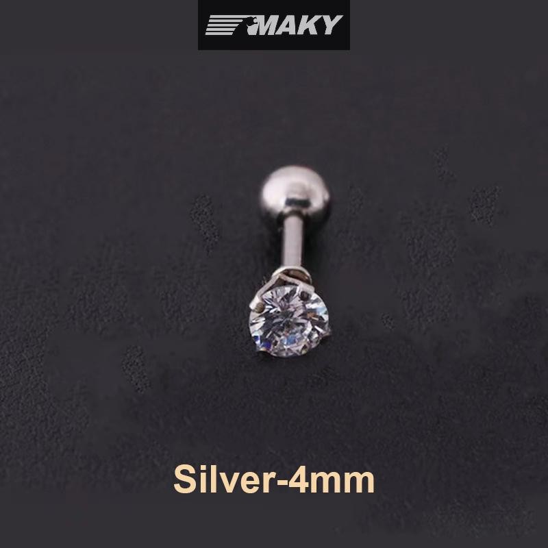 Newwellknownepic 1 Cái 4 Prong Bông Tai Đính Kim Cương Giả Dành Cho Nữ / Nam Tragus Sụn Tiêu Chuẩn Lobe Trang Sức Quà Tặng VN