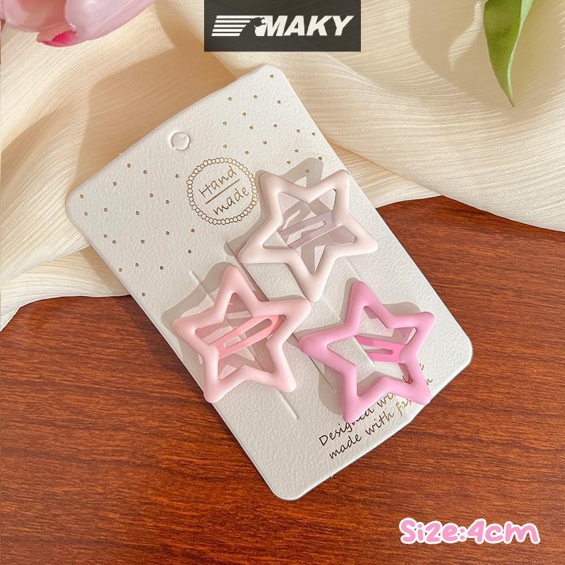 Newwellknownepic 3 Cái / bộ Kẹp Tóc Cho Nữ Cô Gái Ngôi Sao BB Kẹp Tóc Pin Phong Cách Hàn Quốc Mờ Màu Hồng Chụp Đồ Trang Trí Phụ Kiện VN