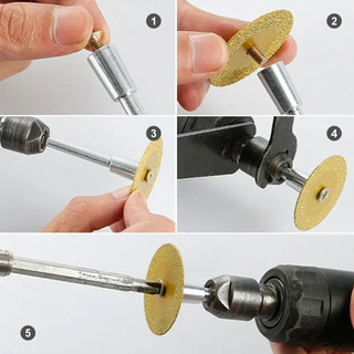 5 Đĩa cắt kim cương Mini Dụng cụ quay 40mm Lưỡi cưa bánh mài Phụ kiện quay cho máy khoan Dremel và Máy mài góc 100 loại nhựa kim loại chính xác ổn định phù hợp dùng cho gia đình căn hộ văn phòng và không gian nhỏ