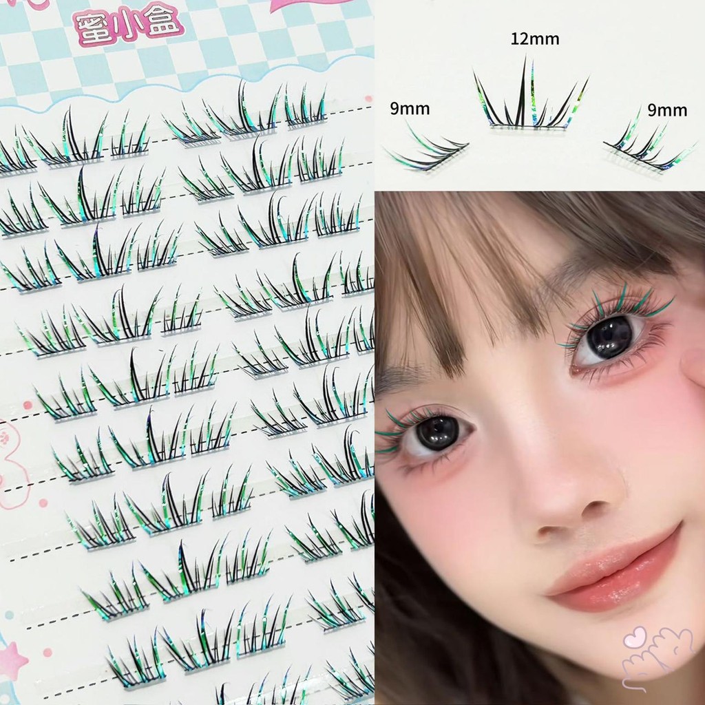 Cụm lông mi Gradient 9-12mm Lông mi tự dính siêu nhẹ để mua sắm Hẹn hò sử dụng hàng ngày