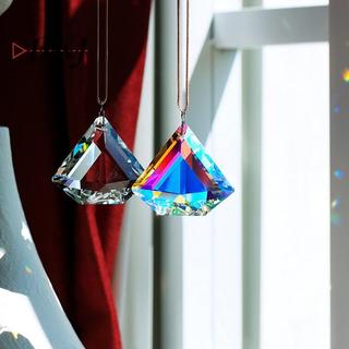 [KJ] Crystals Chuông gió Lăng kính Sun Catchers Trang sức thủ công Mặt dây chuyền sân vườn Cầu vồng Chaser Trang trí Cửa sổ Trang trí sân vườn [Mới]