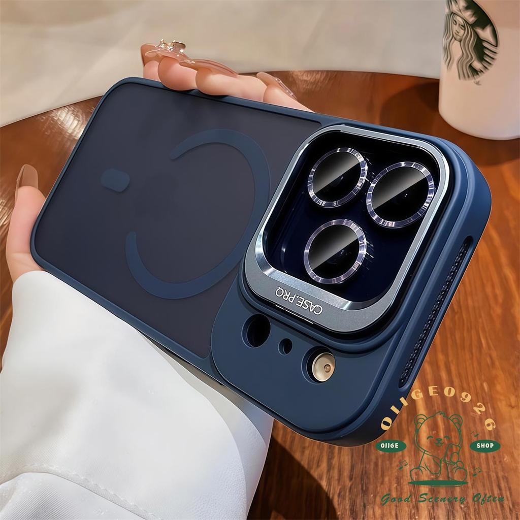 【 Ốp lưng iPhone17 】 Giá đỡ ống kính chống rơi từ tính Vỏ điện thoại iphone17 Pro Max 16 15 14 13 12 cho vỏ iPhone Vỏ mềm silicon TPU chống sốc