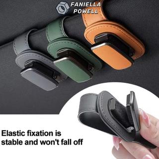 FANIELLAPOWELL Móc treo kính mắt ô tô, Kẹp kính che nắng chống trầy xước đàn hồi, Giá đỡ kính mắt ô tô bằng da PU đa năng Phụ kiện nội thất ô tô