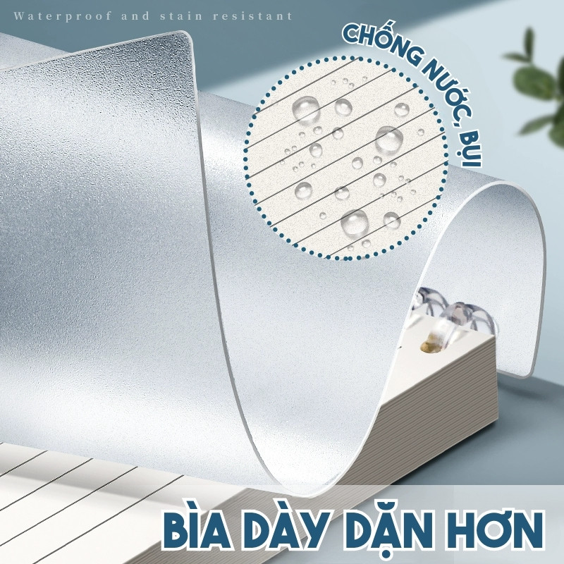 Sổ Còng Ghi Chép Basic A5 B5 120 Trang Tháo Rời - Sổ Tay Bìa Nhựa Trong Suốt, Kẻ Ngang Bullet Journal