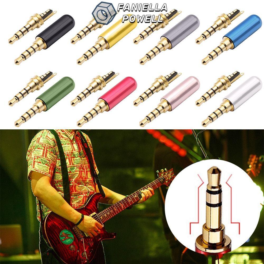 FANIELLAPOWELL Giắc cắm tai nghe nam 3,5MM, Bộ chuyển đổi cáp 4 cực Đầu nối âm thanh nổi 3,5MM, Hàn nam 3,5 phích cắm âm thanh nổi Bộ chuyển đổi giắc cắm 3,5 DIY chất lượng cao