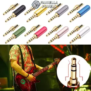 FANIELLAPOWELL Giắc cắm tai nghe nam 3,5MM, Bộ chuyển đổi cáp 4 cực Đầu nối âm thanh nổi 3,5MM, Hàn nam 3,5 phích cắm âm thanh nổi Bộ chuyển đổi giắc cắm 3,5 DIY chất lượng cao