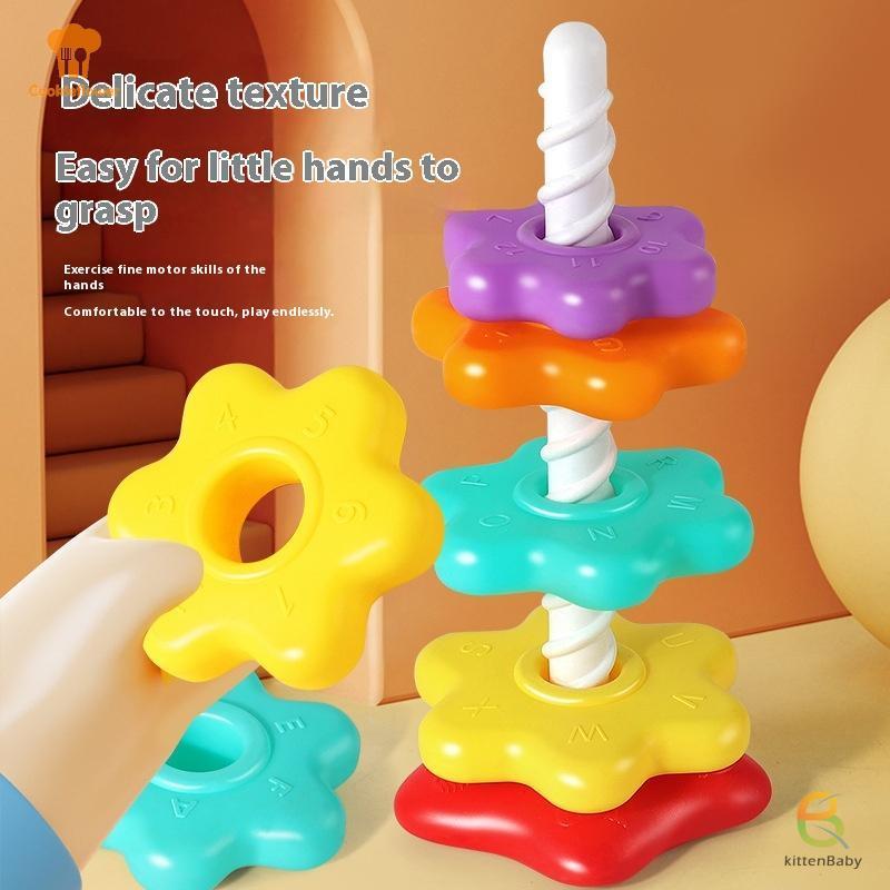 [Kitten-t] 1 Bộ Đồ Chơi Xếp Chồng Xoay Tháp Cầu Vồng Montessori Trẻ Em Phát Triển Kỹ Năng Vận Động Xếp Chồng Đồ Chơi Trò Chơi Quà Tặng Giáo Dục Mới
