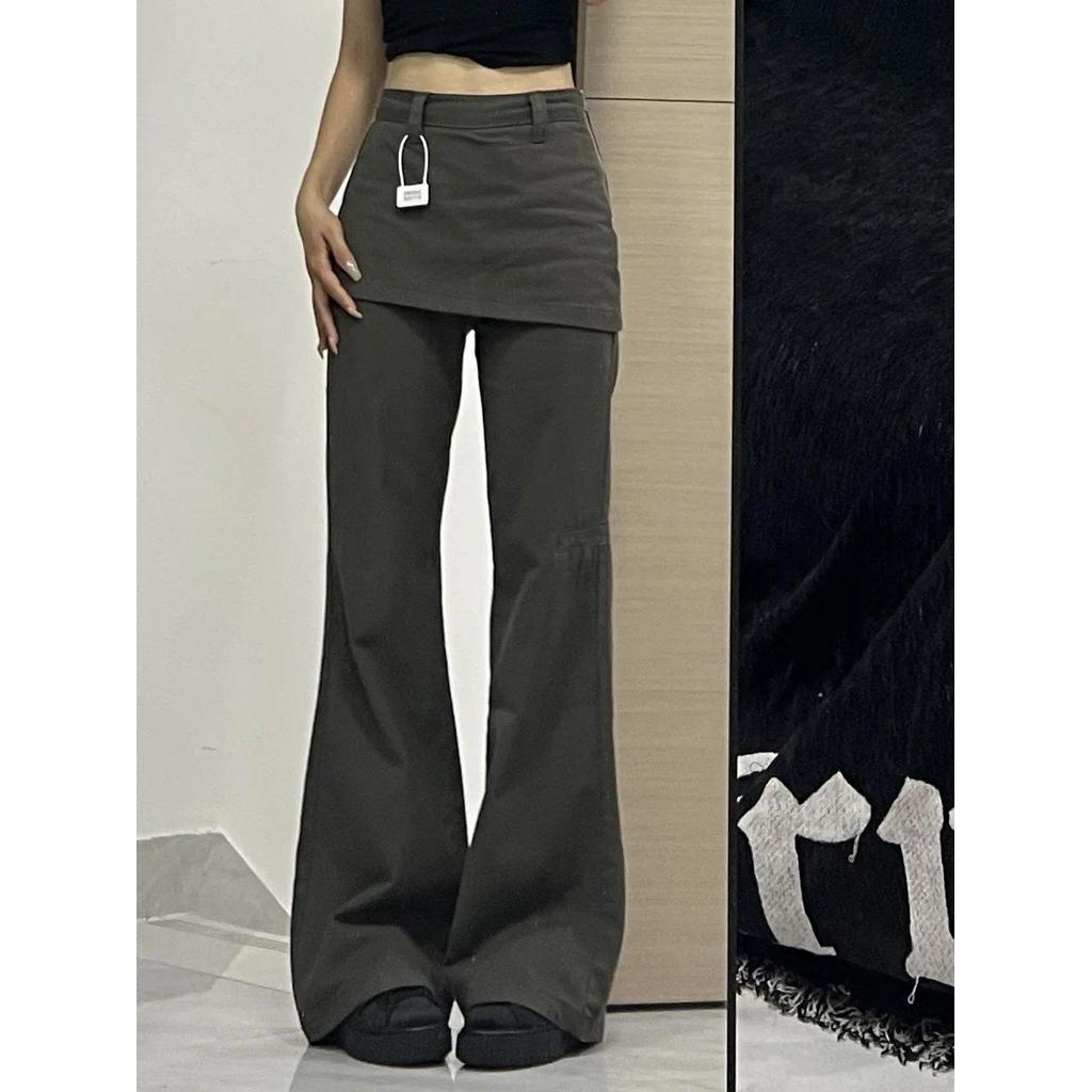 Quần Jean Chân Rộng Hai Mảnh Plus Size Style Y2K, Thời Trang Dạo Phố