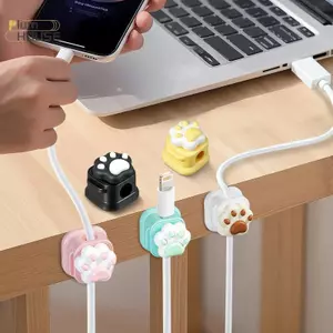 PlumHOUSE Máy Tính Để Bàn Dễ Thương Cáp Tổ Chức Giá Đỡ Kẹp Để Bàn Tidy Tổ Chức Tự Dính Quản Lý Cáp Văn Phòng Dây Giá Đỡ VN