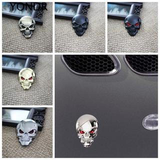 Nhãn dán xe hơi đầu lâu kim loại 3d YONDR, dễ dàng cài đặt Skull Skeleton Skull Skeleton Decal xe hơi, Hợp kim kẽm tự dính Phong cách Punk mát mẻ 3d Huy hiệu huy hiệu đầu lâu bằng kim loại Trang trí xe hơi