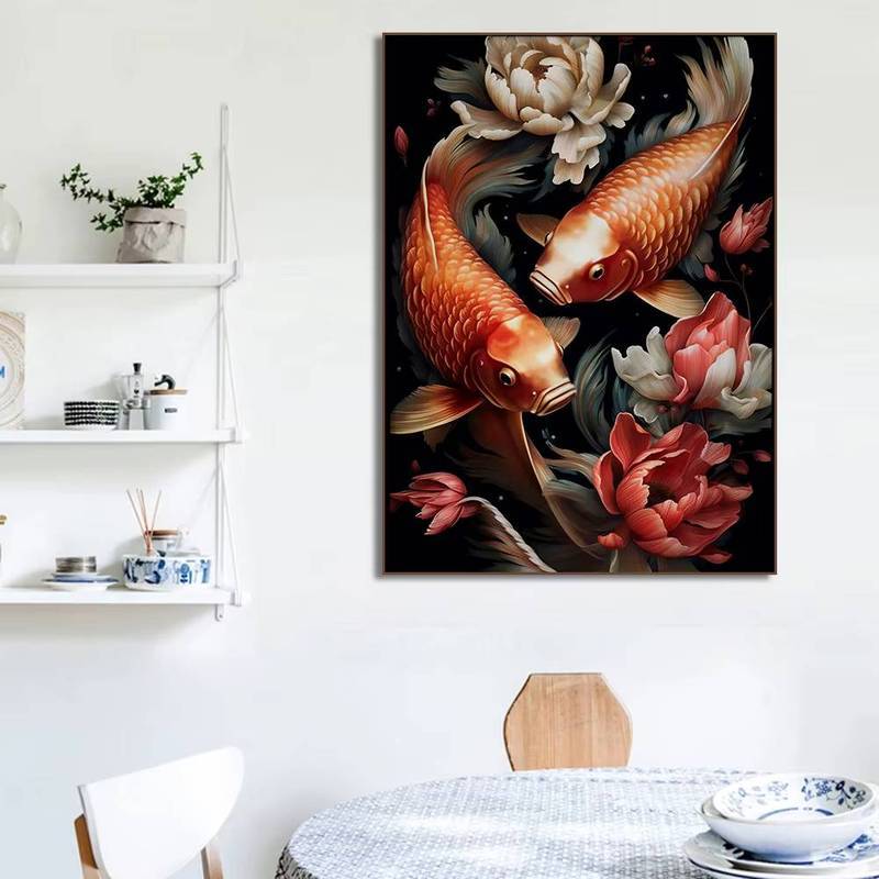Nhật Bản Nhiều Màu Sắc Cá Chép Cá Koi Poster Không Khung Tranh Canvas Nghệ Thuật Treo Tường Cho Phòng Khách Trang Trí Nhà