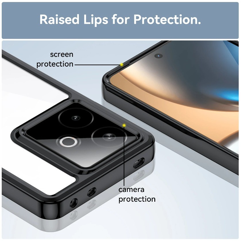 Dành Cho Realme GT 7T Ốp Lưng Trong Suốt Realme GT 7 7T Cover Coque Funda Cứng Trong Suốt Cạnh Mềm Chống Sốc Ốp Lưng Điện Thoại Realme GT 7T