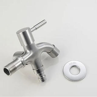 Vòi Dôi Inox 304 Đen Cao Cấp – Một Vào Hai Ra Cho Máy Giặt