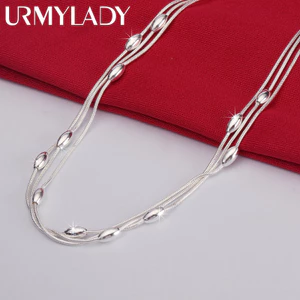 URMYLADY Vòng cổ hạt bạc 925 sang trọng cho nữ, phù hợp tiệc cưới