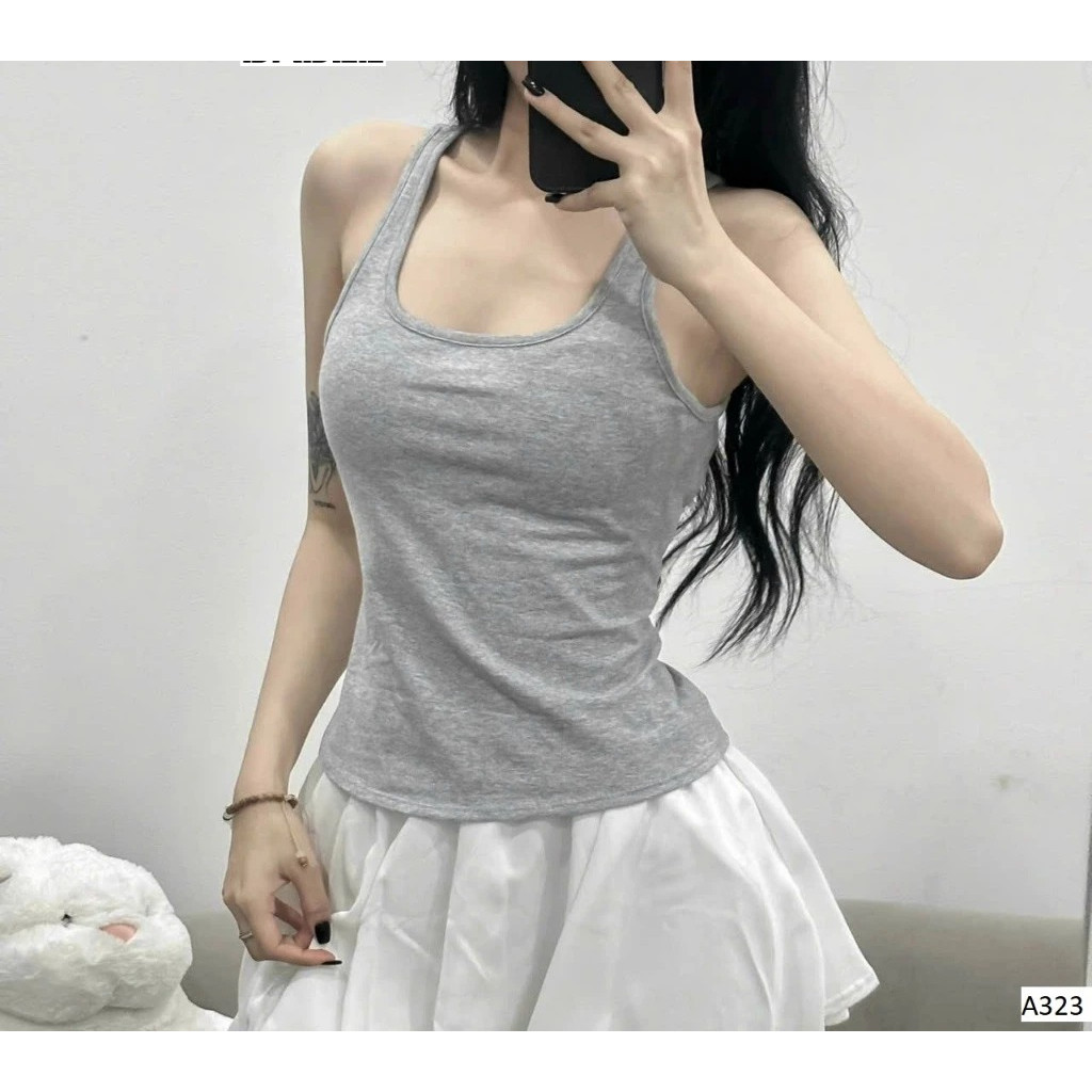 Áo Ba Lỗ Cổ U Nữ Dáng Ngắn Ôm Body 2 Dây Bản To Chất Thun Co Dãn Mềm Mại Mát Mẻ Phù Hợp Mùa Hè