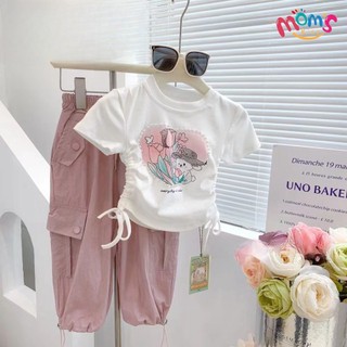 ÁO Thun NgắN Tay MớI Cho Bé GáI VớI ThiếT Kế DâY RúT ThờI Trang Phù HợP áO Thun Bé GáI