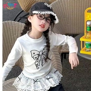 ÁO DàI Tay Dễ ThươNg Cho Bé GáI VớI HọA TiếT Nơ Phù HợP Cho Trẻ Em GáI áO DàI Cho Bé GáI