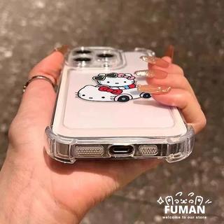Ốp Điện Thoại Bốn Góc HelloKitty Dễ Thương Cho iPhone 17 Air 16E 16 15 14 Plus 13 12 Mini 11 Pro Max XS Max X XR 8 7 6 6S Plus SE 2020 2022 Vỏ Mềm Trong Suốt Chống Sốc Hoạt Hình
