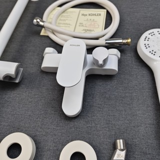 【KOHLER】Vòi sen, vòi sen trộn, van trộn màu trắng, van trộn đồng toàn bộ, vòi nước nóng lạnh, công tắc trộn phòng tắm, b