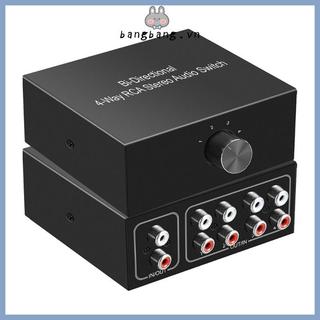 Bang 4 chiều Stereo L R Sound Channel Bộ chuyển đổi hai chiều 1 trong 4 Out hoặc 4 trong 1 Out Công tắc quay chuyên nghiệp