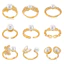 Nhẫn ngọc trai cổ điển Thời trang sang trọng Zircon Nhẫn bướm có thể điều chỉnh thanh lịch
