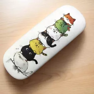 MJnmc 1 Cái Hộp Bảo Quản Kính Mát Thời Trang Và Tiện Lợi Dễ Thương Đầu Tròn Theo Chủ Đề Mèo Hộp Đựng Kính Áp tròng Để Bảo Quản Đơn Thuốc Mới