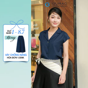 Áo Sơ Mi Nữ Cổ Danton GUMAC Tay Liền Phom Suông Chất Xô Len Mềm Mát Thời Trang Công Sở AF08003
