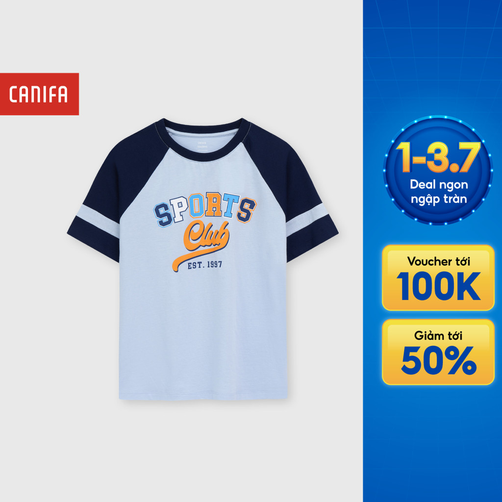 Áo phông bé trai CANIFA áo thun cộc tay 100% cotton mềm mịn thoáng mát đạt chuẩn OEKO-TEX 2TS26C002