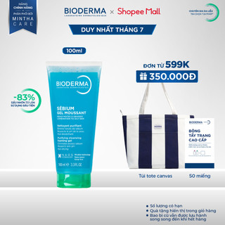Gel rửa mặt tạo bọt, không chứa xà phòng Bioderma Sebium Gel Moussant - 100ml