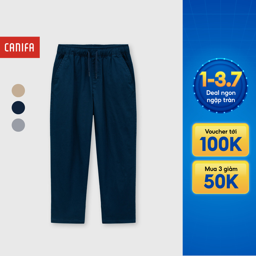 Quần khaki bé trai CANIFA cạp chun co giãn dáng cơ bản form vừa 2BK26A001