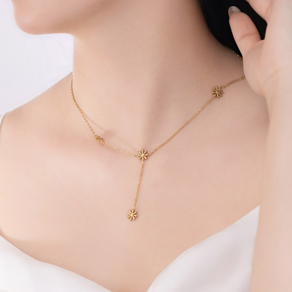 Dây liền mặt nữ Helia Drop mạ vàng cao cấp lấy cảm hứng thiên nhiên, đi làm đi tiệc đi chơi - DOJI