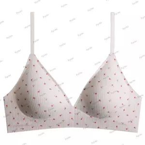 Áo ngực liền mạch PYCOU dành cho nữ, Đồ lót đẩy lên chống chảy xệ thoáng khí, Dây đeo mỏng mềm mại ngọt ngào có thể điều chỉnh Không có vòng thép Lễ hội áo ngực