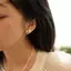 VFZ 2021 Bông Tai Ngọc Trai Sang Trọng Hàn Quốc Cho Nữ Thời Trang Đơn Giản Ngọc Trai Bông Tai OTE