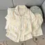 Bộ đồ ngủ PYCOU, Bộ đồ ngủ nhẹ bằng vải Cotton đám mây, Nút thoáng khí thoải mái Viền phía trước Bộ đồ ngủ ngắn tay ngủ