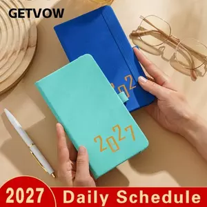 GETVOW Bìa Cứng Tạp Chí Sổ Tay, Tạp Chí Viết Có Dây Đeo 2027 A6 Sổ Tay Lập Kế Hoạch, Di Động Hàng Ngày Lập Kế Hoạch Hàng Ngày Văn Phòng Phẩm