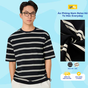 Áo Phông Nam Yody Relax Kẻ To Mác Everyday MCTS26S054