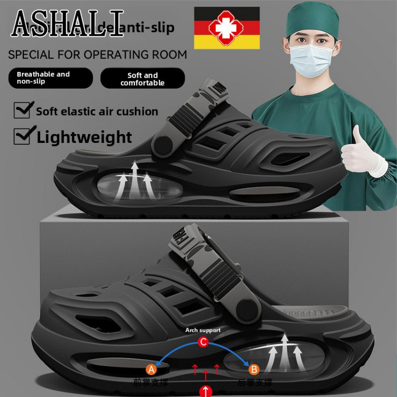 ASHALI Dép Lỗ Nam Hỗ Trợ Vòm Đế Dày Chống Trơn Trượt Chống Mài Mòn Khử Mùi Mùa Hè 2026 Phong Cách Mới Mặc Ngoài Trời