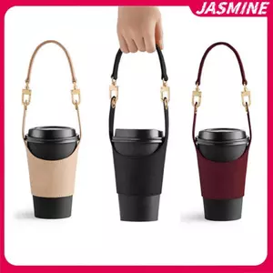JASMINE Da Cốc Bao Túi Di Động Chai Nước Tay Túi Da Mang Dây Đeo Cách Nhiệt Trà Sữa Cà Phê Phụ Kiện JASMINE